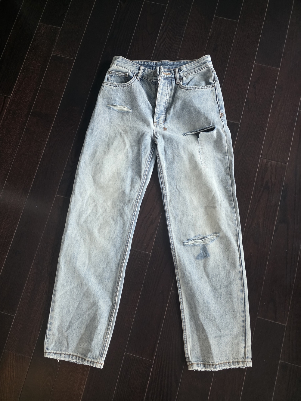 Ksubi Light Blue Distressed Straight-Leg Jeans - Picture 3 of 10